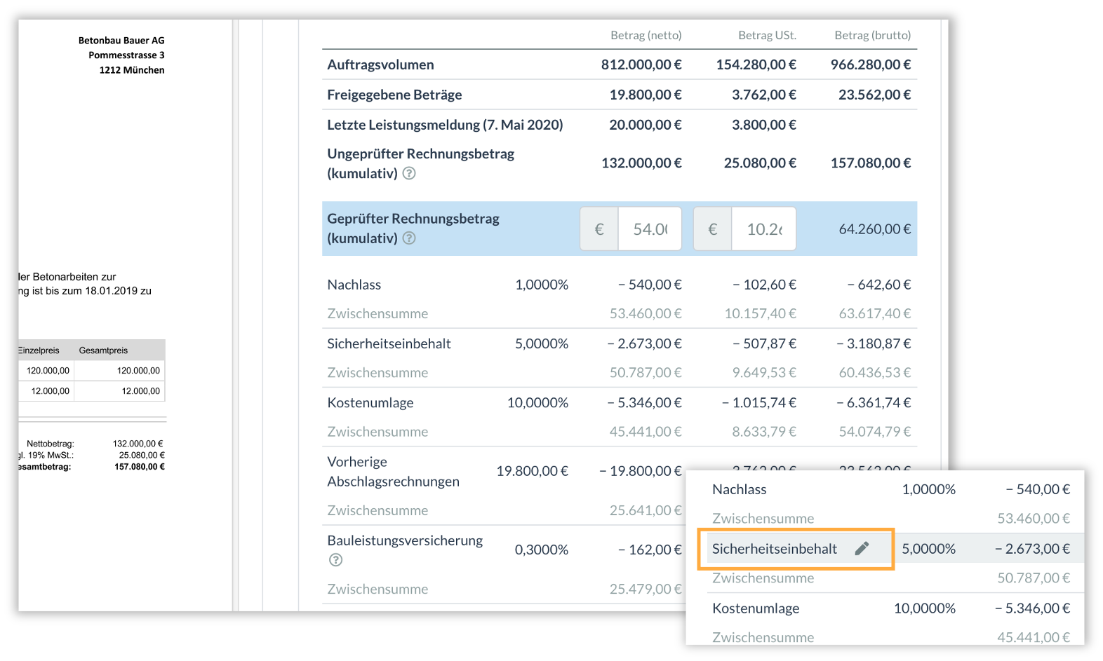 Einbehalte und Bürgschaften – Alasco